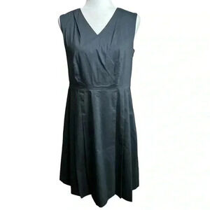 BROOKS BROTHERS Black Sleeveless Pleated Dress Size 6